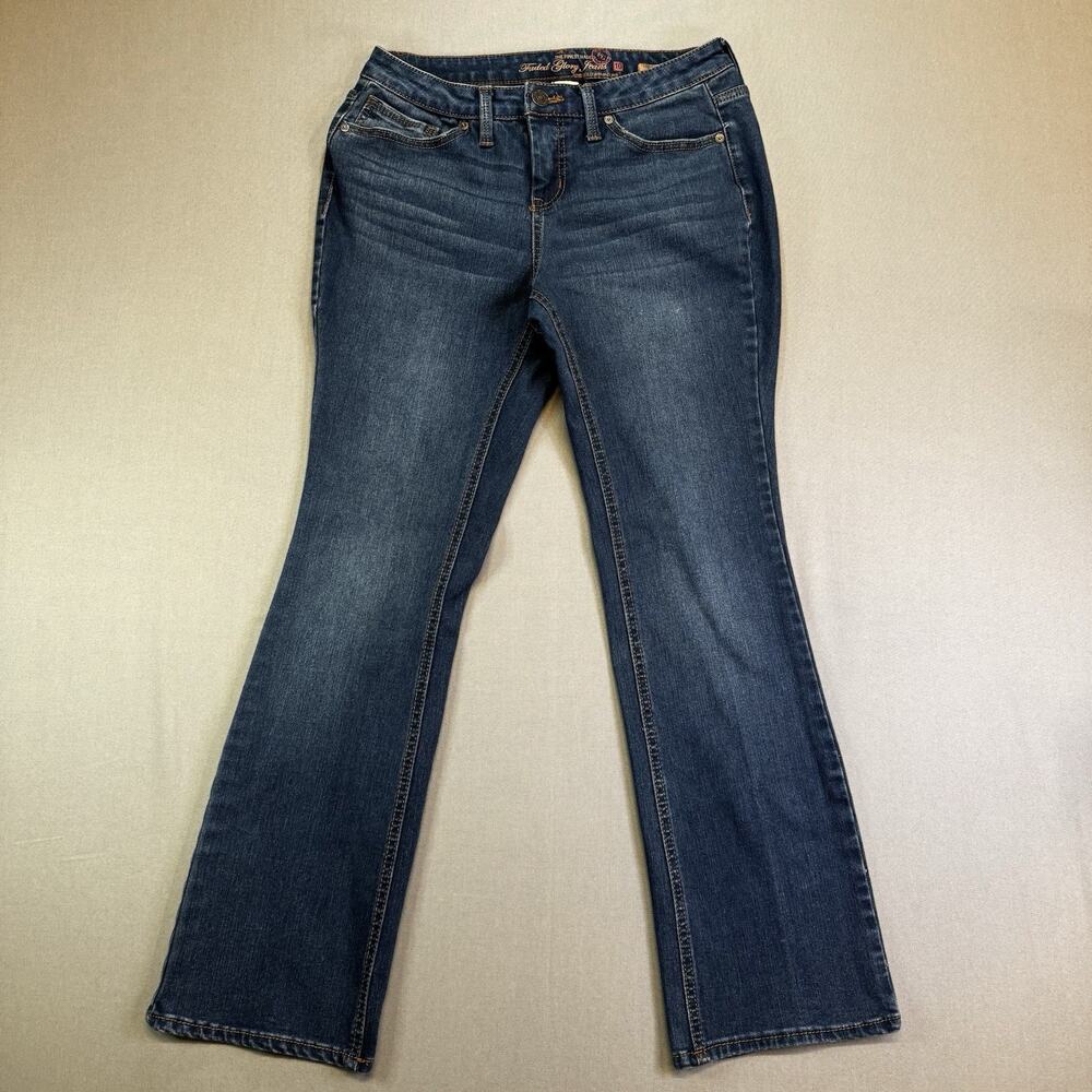 Women’s Faded Glory Jeans Size 10 Bootcut Dark Wash Stretch Denim Mid Rise